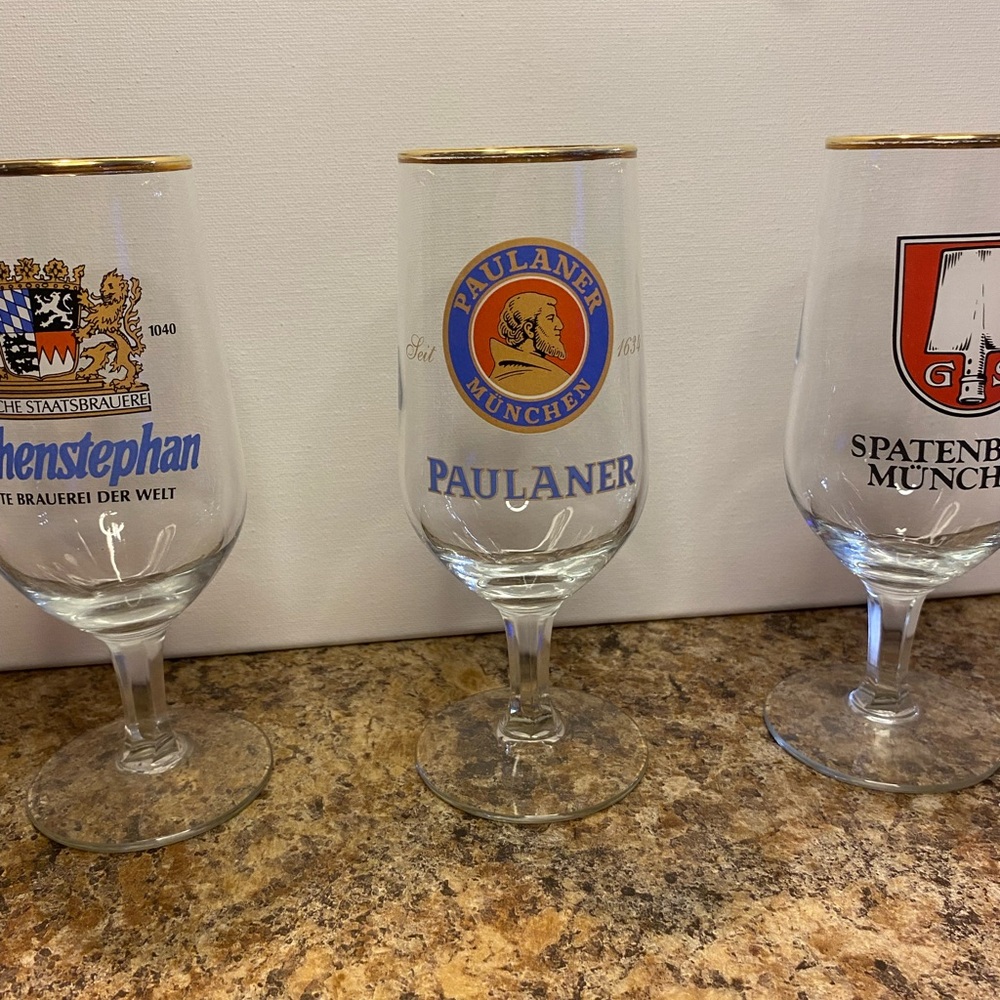 Set of 4 Vintage Bavarian Beer Stem Glasses